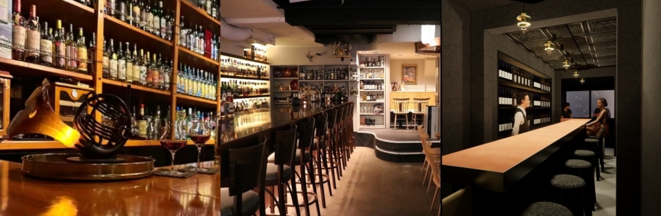 <左＞BAR LIVET ＜中＞新宿ウイスキーサロン　＜右＞六本木ウイスキーサロン