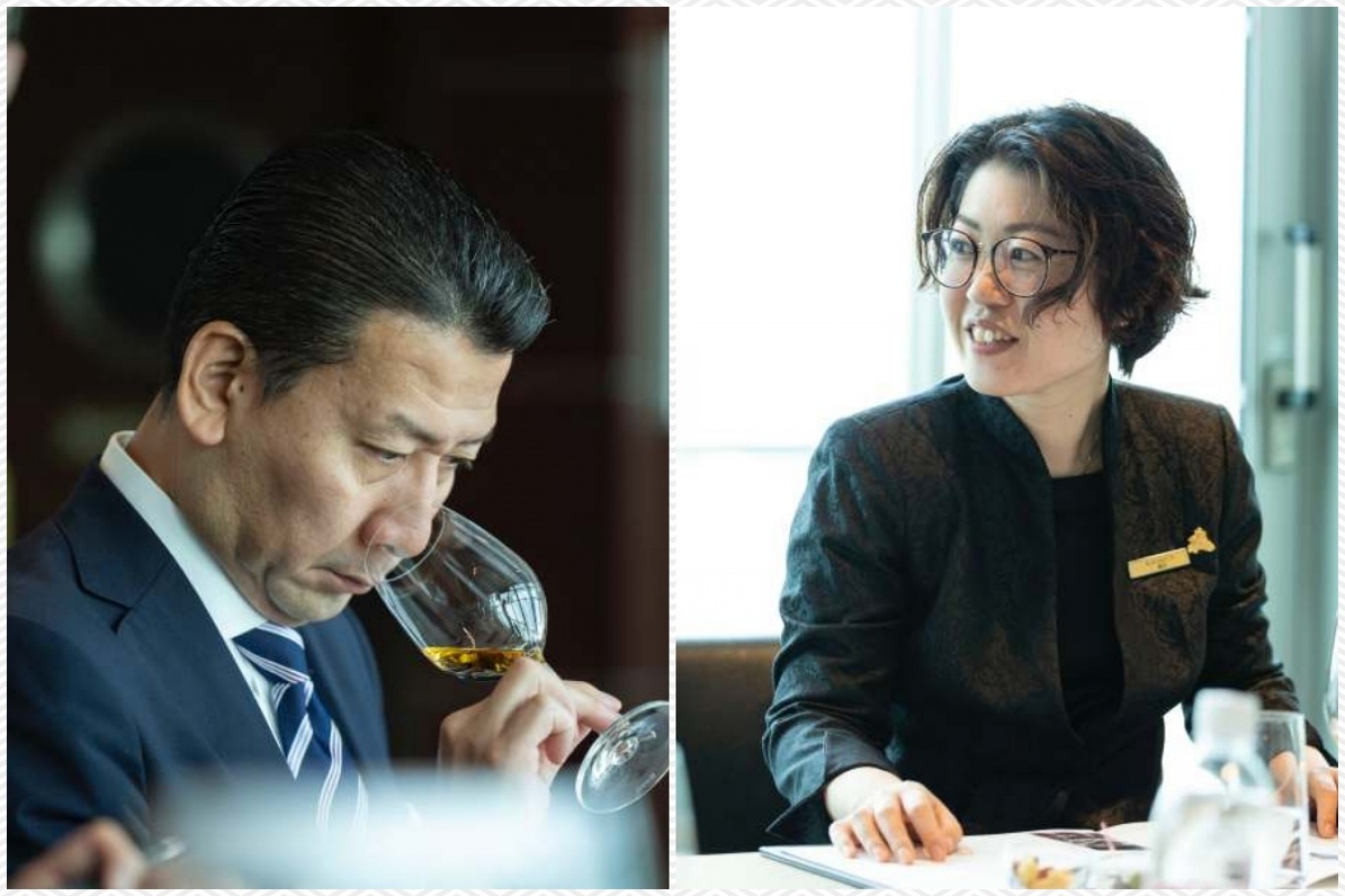 大竹学さん（パレスホテル東京、左）と鎌田真理さん（ザ・ペニンシュラ東京、右）